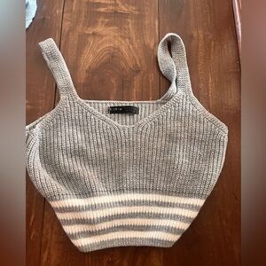 shein, tank top, grey, kintted material